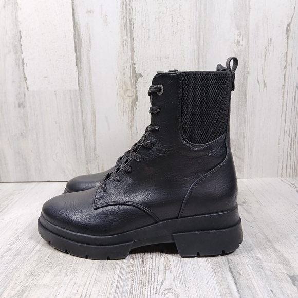 NEW Naturalizer SOUL Ozzy Black Leather Lace Up Combat Boots #1245